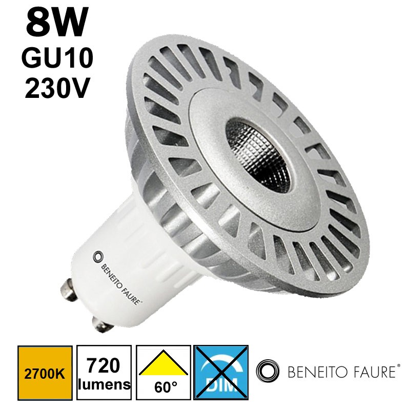 Ampoule réflecteur LED Ø63mm 8W GU10 230V - BENEITO 4003