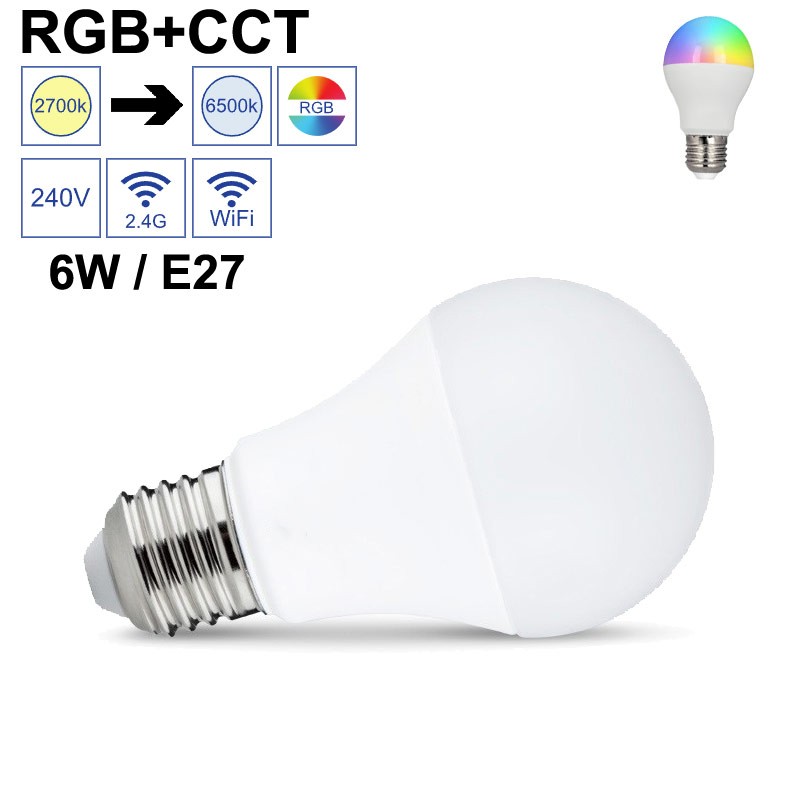 Ampoule LED RGB CCT 6W E27 - GAP L-6ES-RGBCCT
