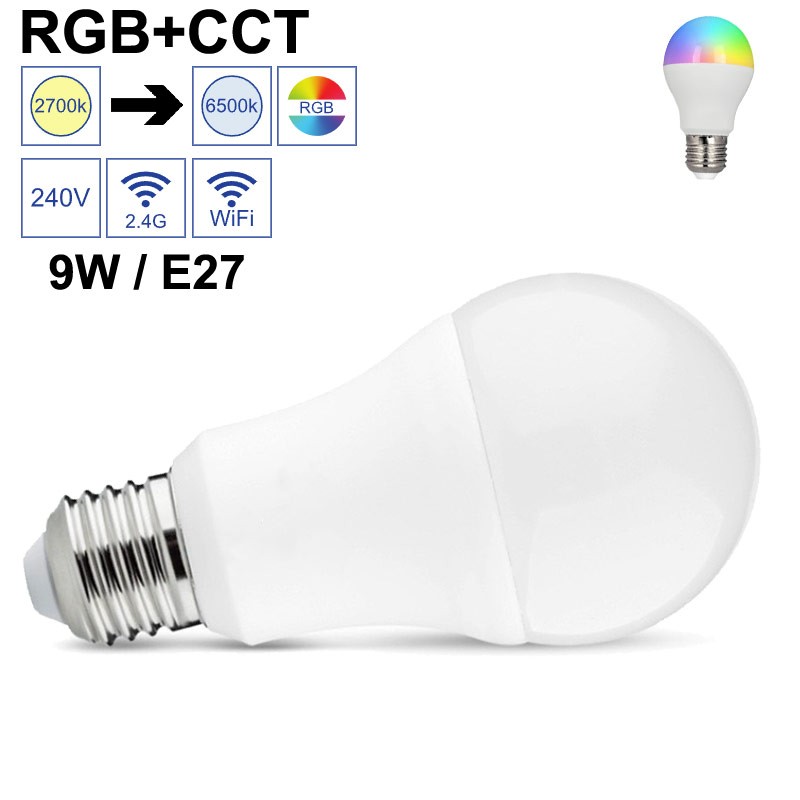 Ampoule LED RGB avec télécommande E27 9W 