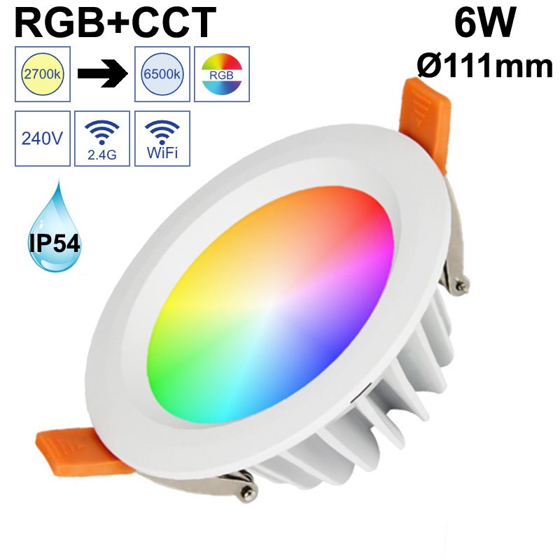 Downlight étanche connecté LED RGB 6W - GAP DL6-IP-RGB+CCT