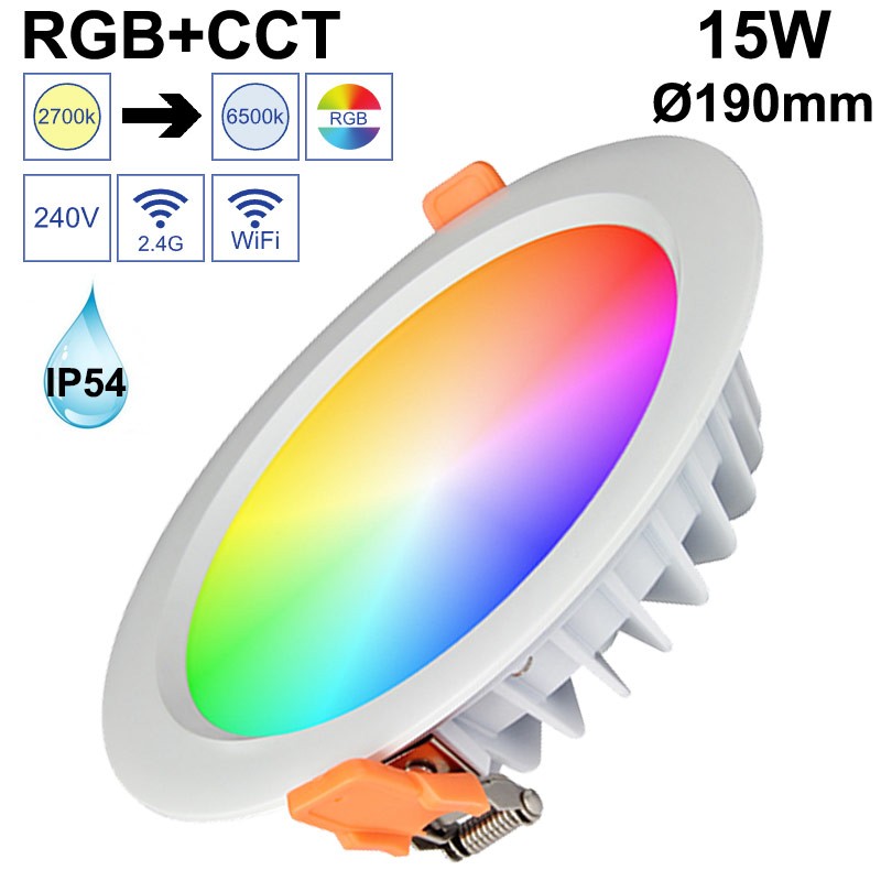 Downlight étanche connecté LED RGB 15W - GAP DL15-IP-RGB+CCT