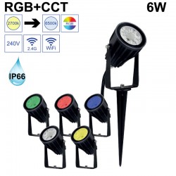 Spot piquet extérieur LED RGB CCT 6W