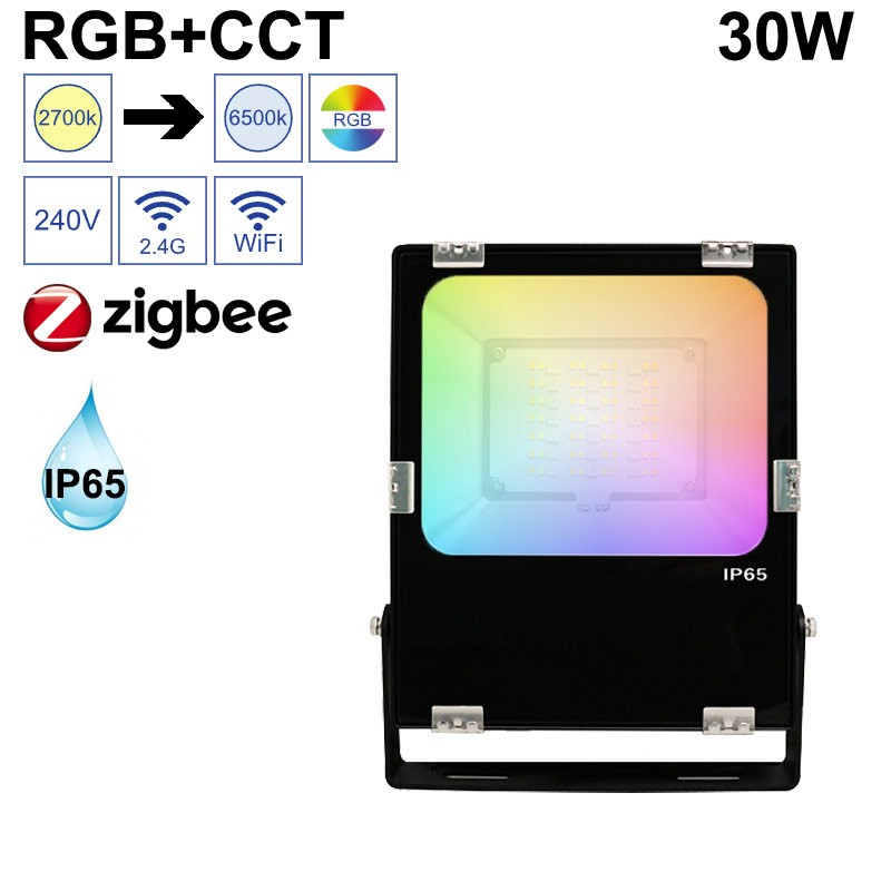 Projecteur LED connecté 30W RGB+CCT et contrôle WiFi