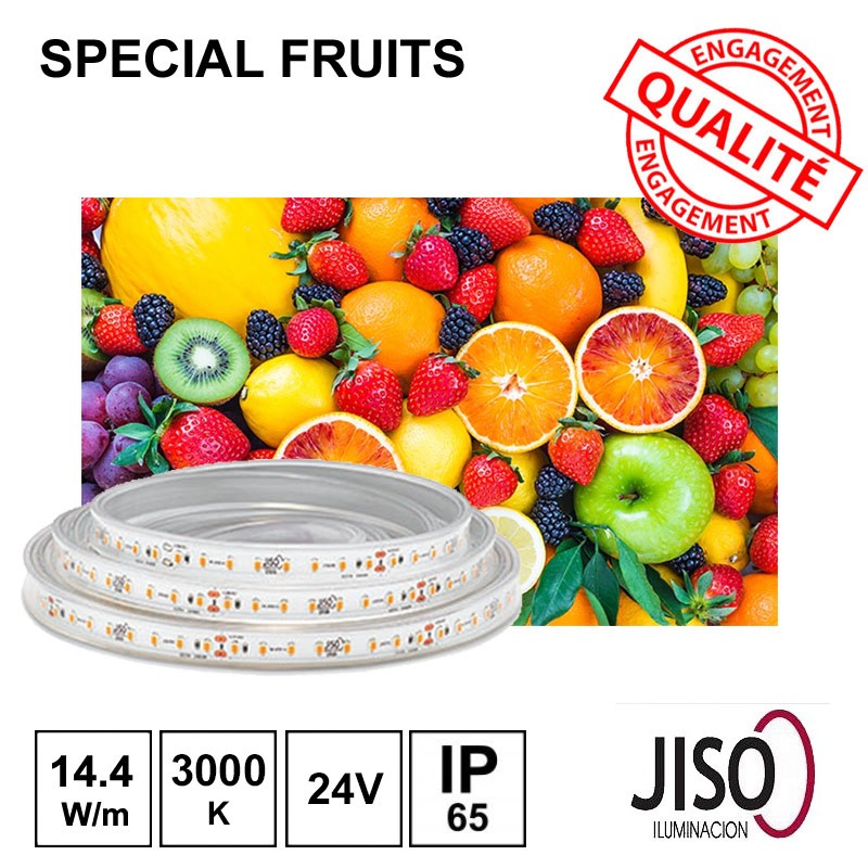 Eclairage LED des fruits - Ruban LED 15W/m IP65 24Vdc