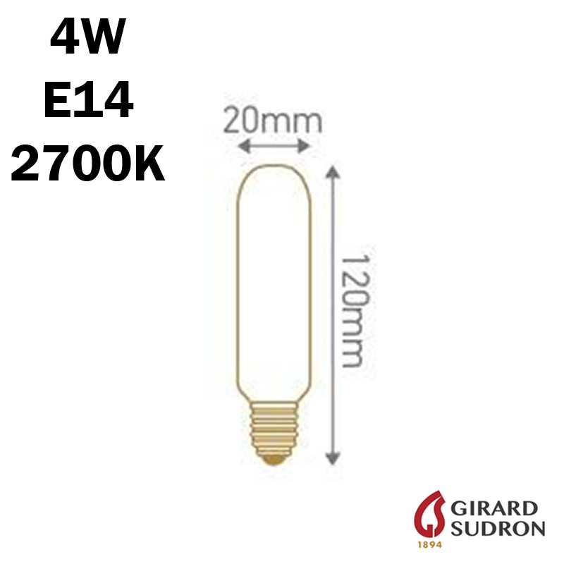 SUDRON Tubulaire Filament LED 4W 120mm dimensions