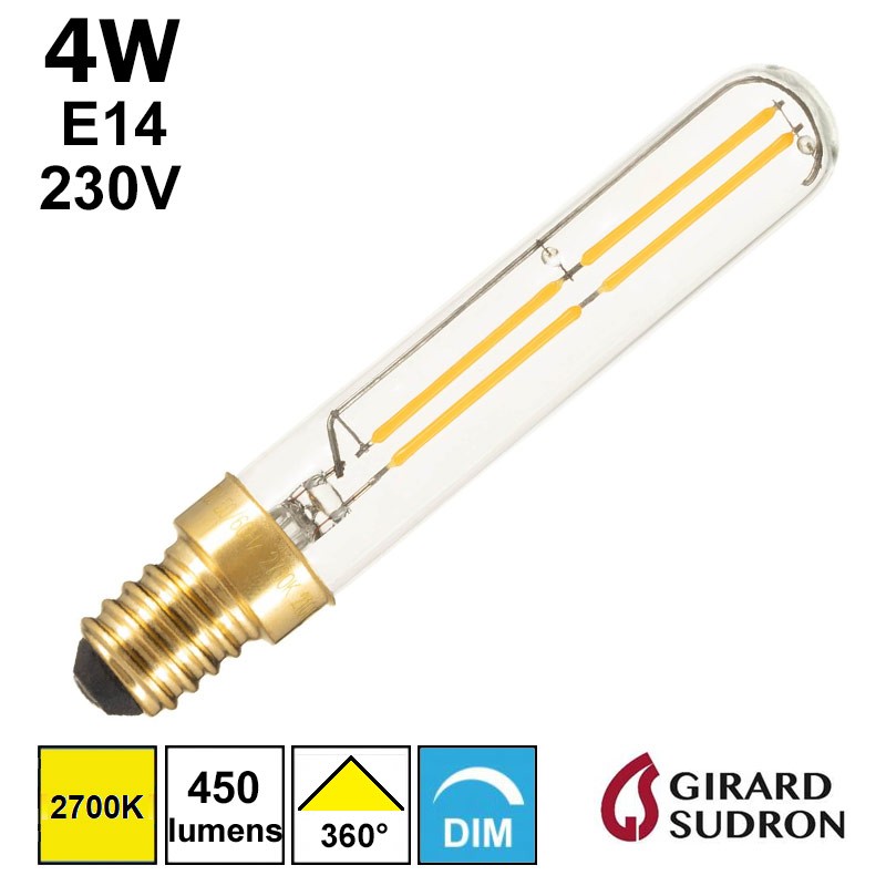 Ampoule LED tubulaire dimmable 4W E14 - GIRARD SUDRON