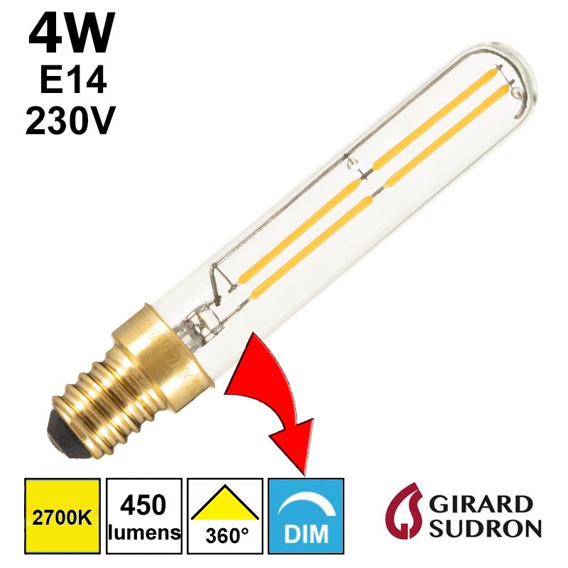 Ampoule LED tubulaire gradable 4W E14 - GIRARD SUDRON