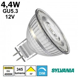 Ampoule LED dimmable 4,4W GU5.3 12V - SYLVANIA MR16 29215 29216