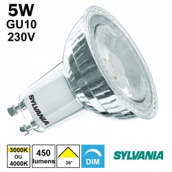 Lampe LED dimmable GU10 5W GU10 230V - SYLVANIA ES50 36°