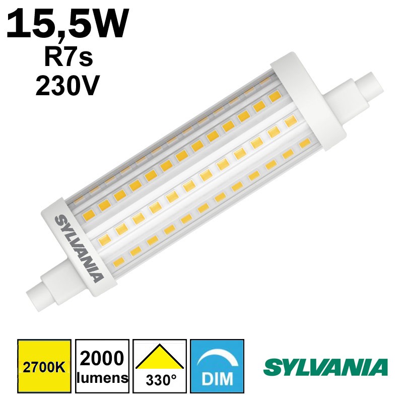 Tube 118mm - Lampe LED tubulaire R7s 15.5W SYLVANIA 0029688