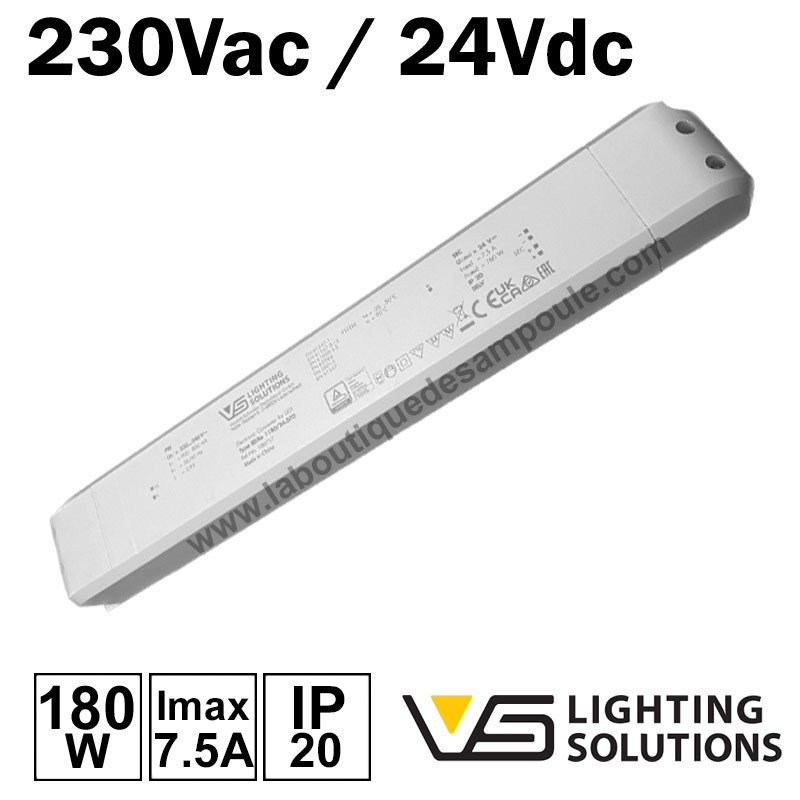 TRANSFO 230V/24VDC 180W IP20