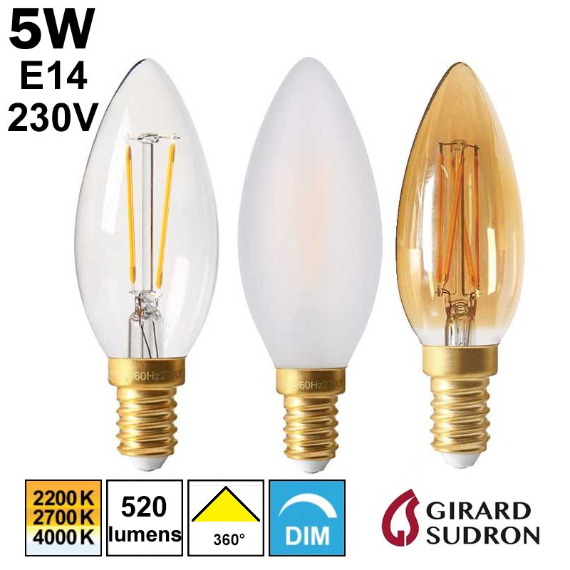 Flamme grand siècle GIRARD SUDRON ampoule LED 2W E14 230V