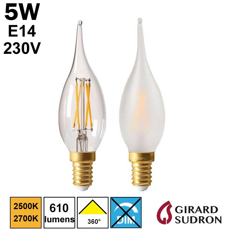 Ampoule flamme Grand Siècle 5W E14 - GIRARD SUDRON GS4
