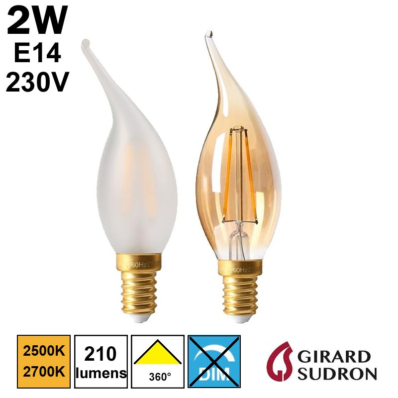 Ampoule Flamme coup de vent 2W E14 GIRARD SUDRON 713177