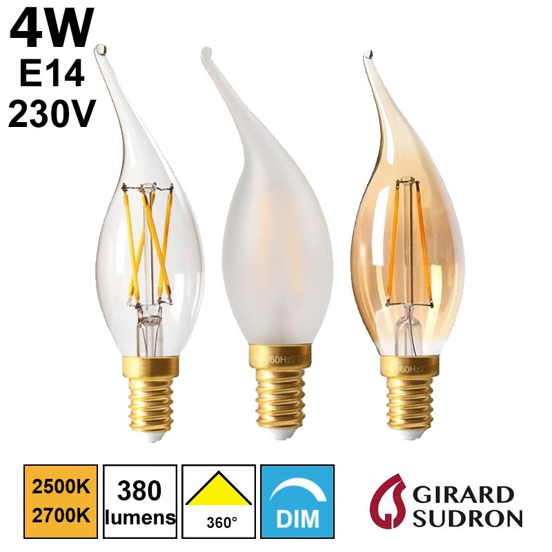 Ampoule FLAMME LED Coup de vent 4W E14 230V GIRARD SUDRON