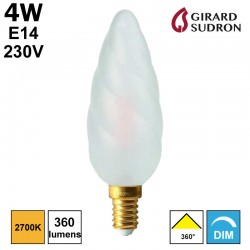 Ampoule flamme torsadée géante E14 - Girard Sudron 713202