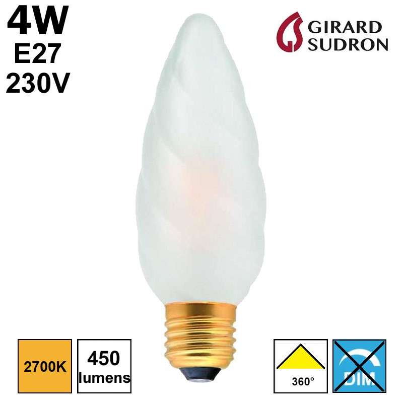 Ampoule flamme torsadée géante E27 - Girard Sudron 713196