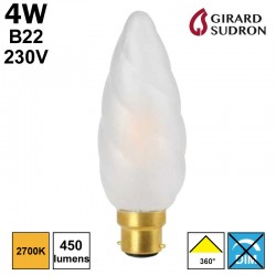 Ampoule flamme torsadée géante B22 - Girard Sudron 713197