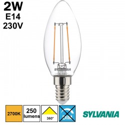 Ampoule flamme claire 2,5W E14 - SYLVANIA 0029371