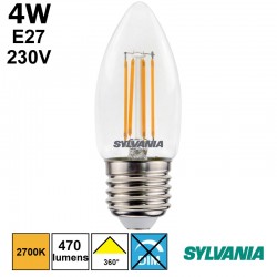 Ampoule flamme claire 4,5W E27 - SYLVANIA 0029374