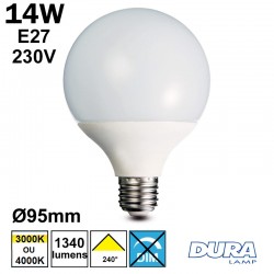 Ampoule globe Ø95mm LED 14W DURALAMP DG357