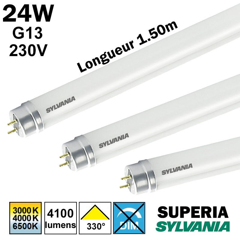 SYLVANIA SUPERIA 24W G13 230V - Tube LED 1.50m