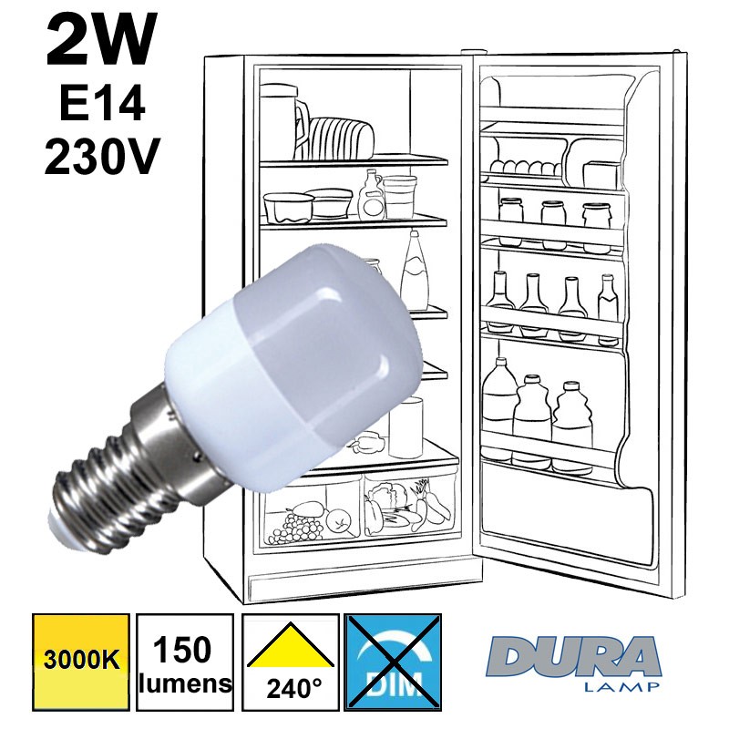 Lampe réfrigérateur LED 2W E14 230V
