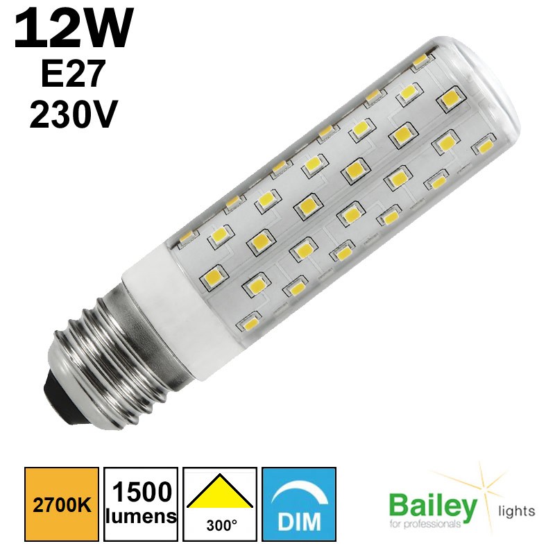 Ampoule LED tubulaire E27 12W 230V - BAILEY 143323