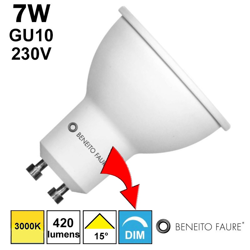 Ampoule LED dimmable 6W GU10 230V - BENEITO Narrow