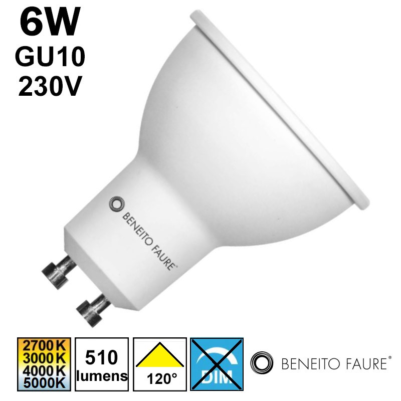 Ampoule LED 6W GU10 230V - BENEITO Uniform Line 120°