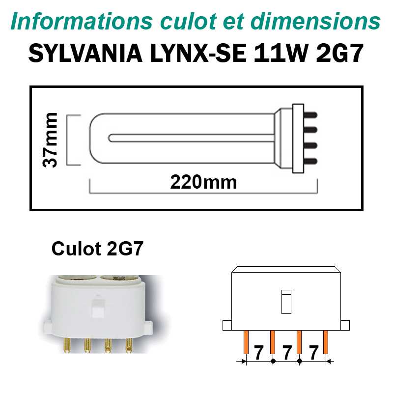 11W 2G7 - Ampoule Sylvania lynx-se