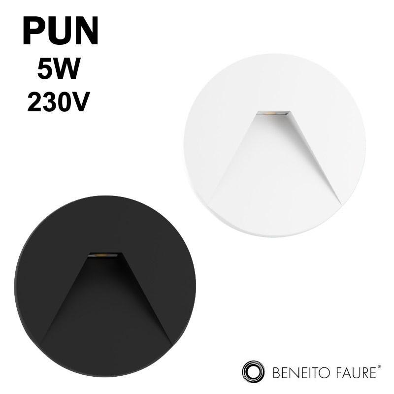 BENEITO PUN - Encastré mural rond blanc ou noir