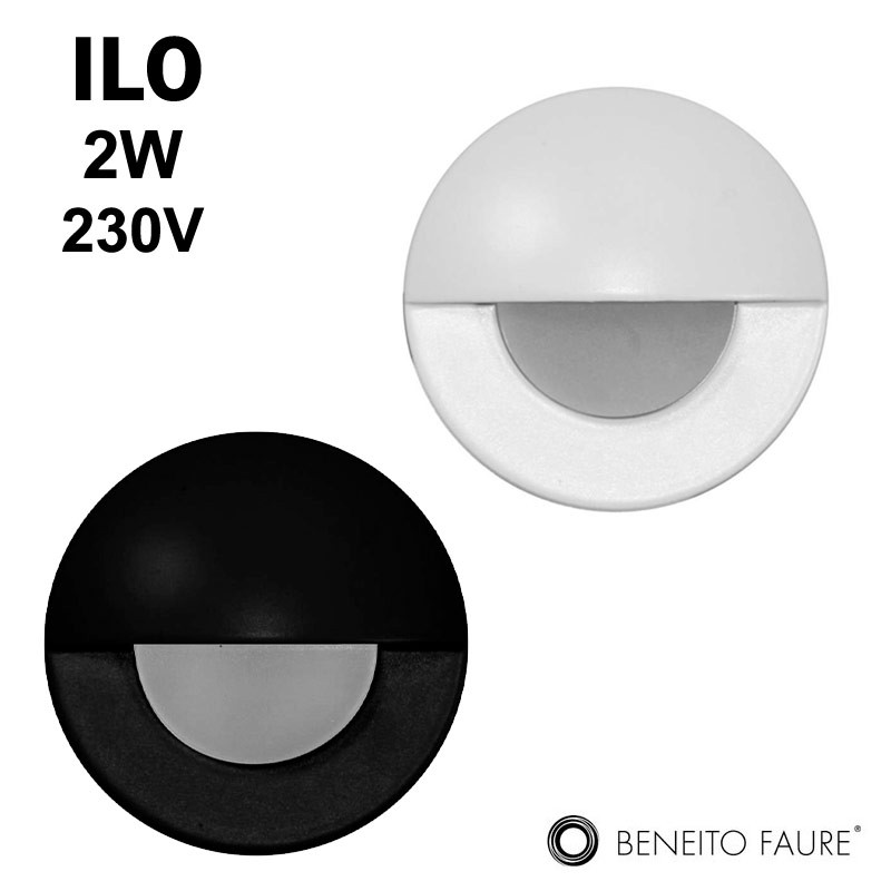 BENEITO ILO - Encastré mural rond blanc ou noir