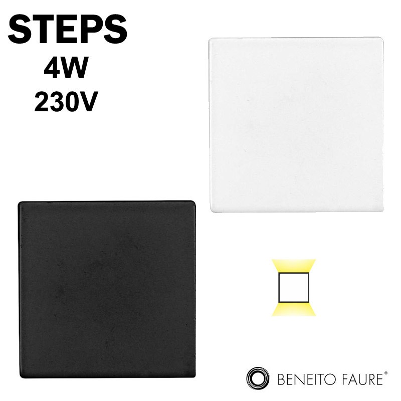 BENEITO STEPS - Encastré mural rond blanc ou noir