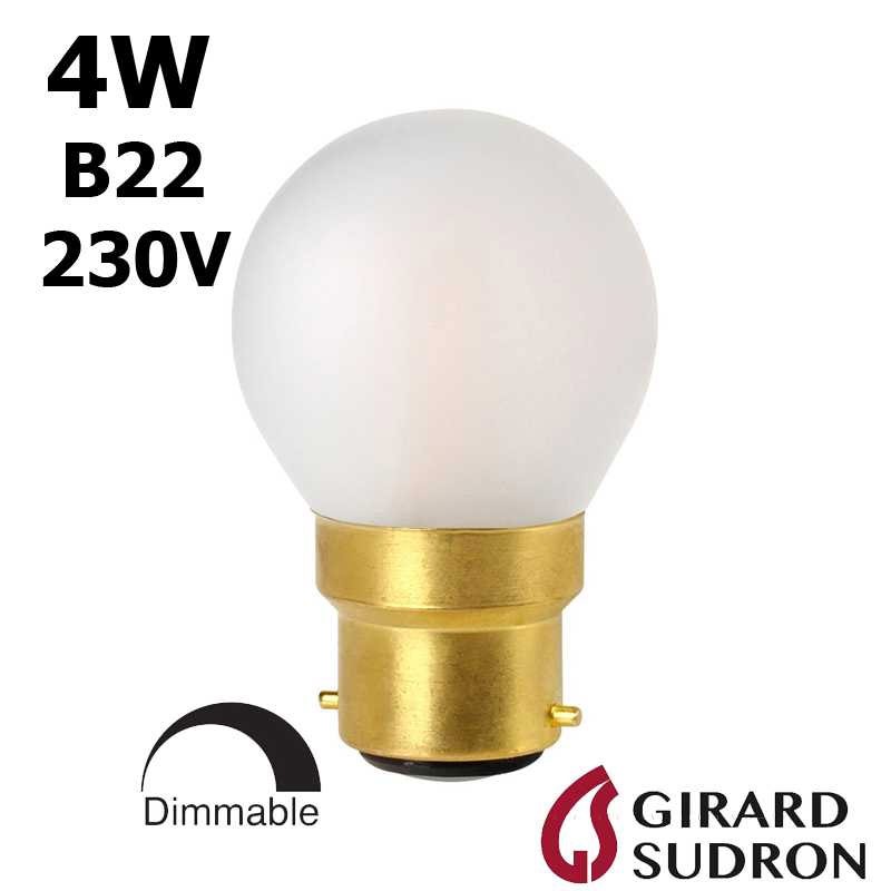 Ampoule LED B22 sphérique 4,9W 470Lm 3000K - garantie 2 ans