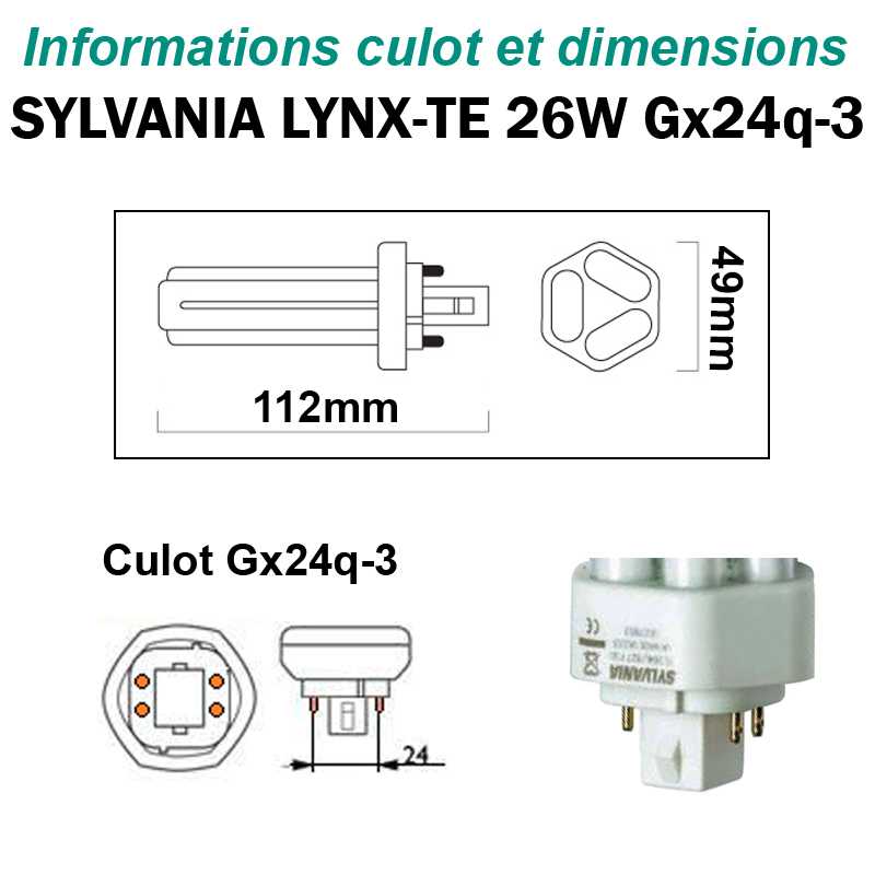 SYLVANIA 26W Lynx-TE Gx24q3