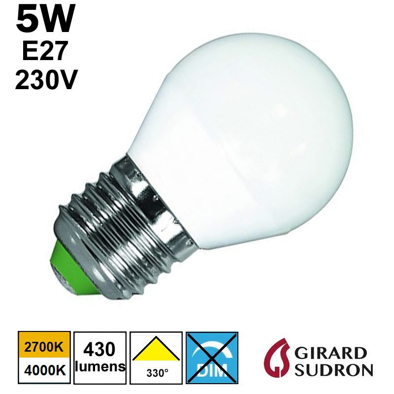Ampoule LED sphérique 5W E27 230V GIRARD SUDRON 160104 167193