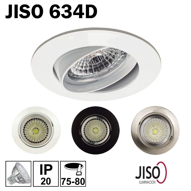 Spot encastrable, Léo orientable, blanc, IP65, LED, dim, 2700