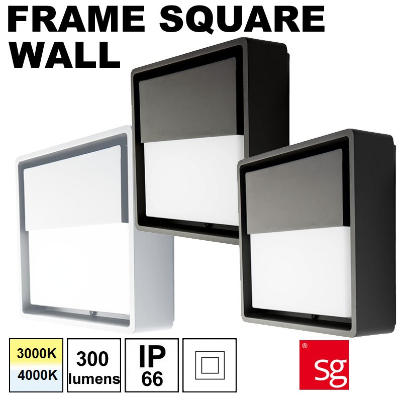 SG Frame Square wall - Hublot mural carré extérieur LED 7W