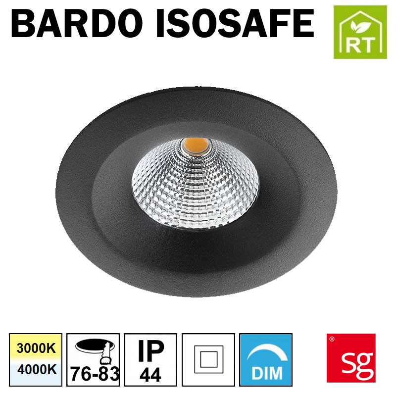 Spot encastré fixe noir pour plafond - Luminaire étanche SG BARDO