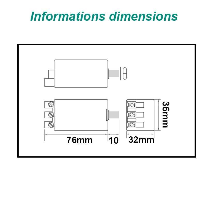 Dimensions  amorceur superposition