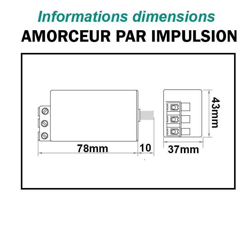 Dimensions amorceur par impulsion