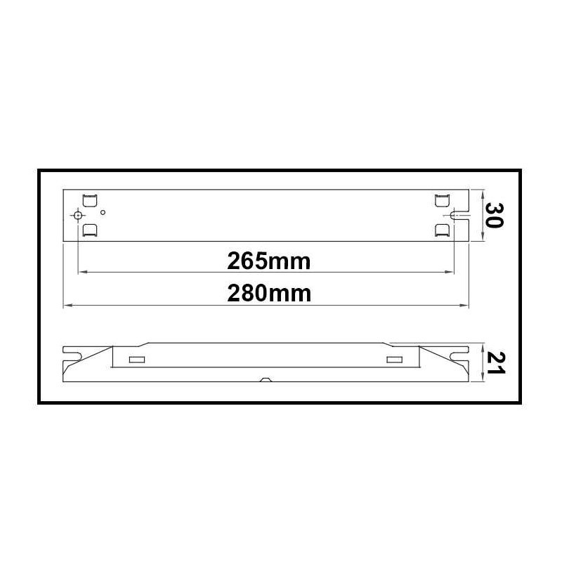 Dimensions ballast pour tube fluorescent 49W