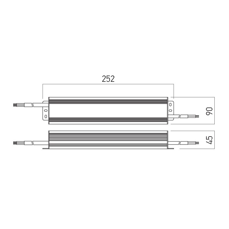 Driver étanche 24Vdc puissance 250W - Dimensions