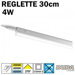 Réglette LED 30cm avec inter - DURALAMP Filino 4W