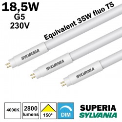 Tube LED T5 qui remplace un tube fluorescent de 35W - SYLVANIA ToLEDo SUPERIA 18,5W