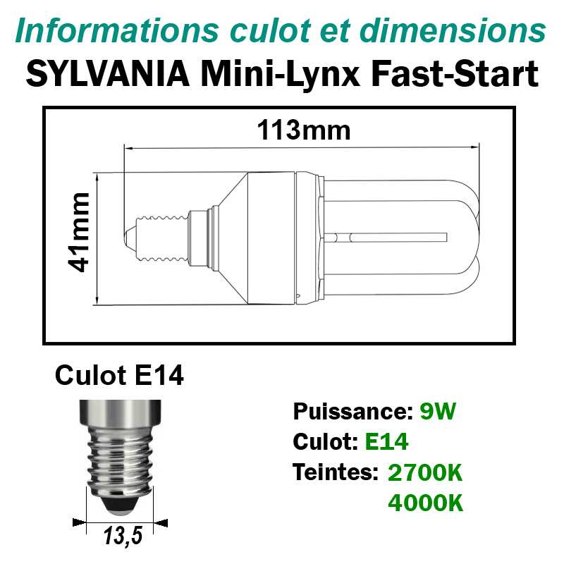 SYLVANIA 9W FAST-START E14