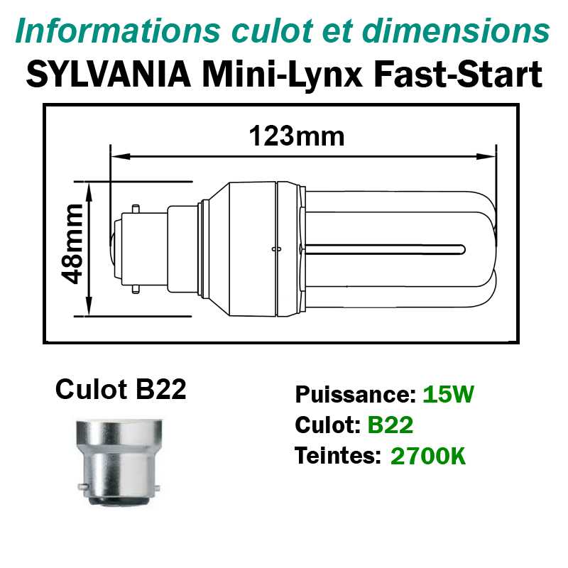 SYLVANIA 15W FAST-START B22