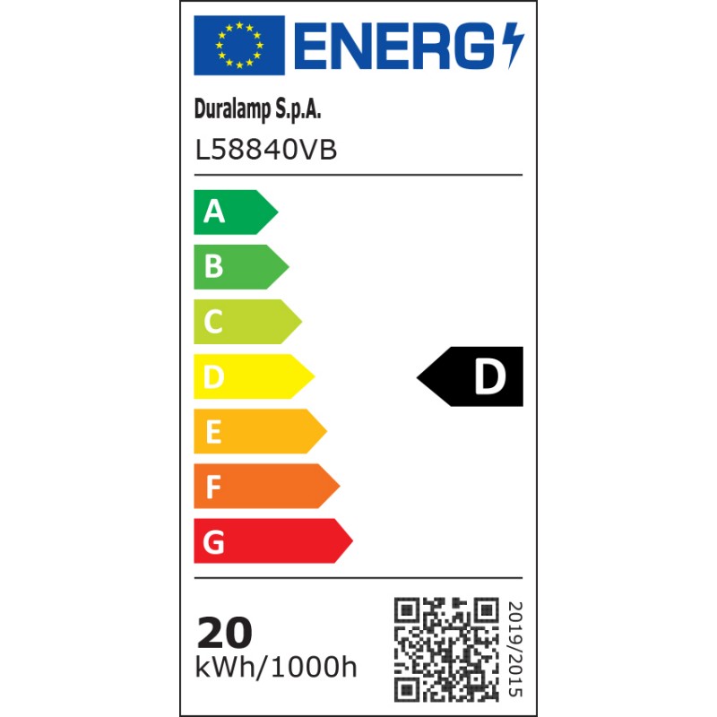 Classe énergétique ampoule DURALAMP L58840VB