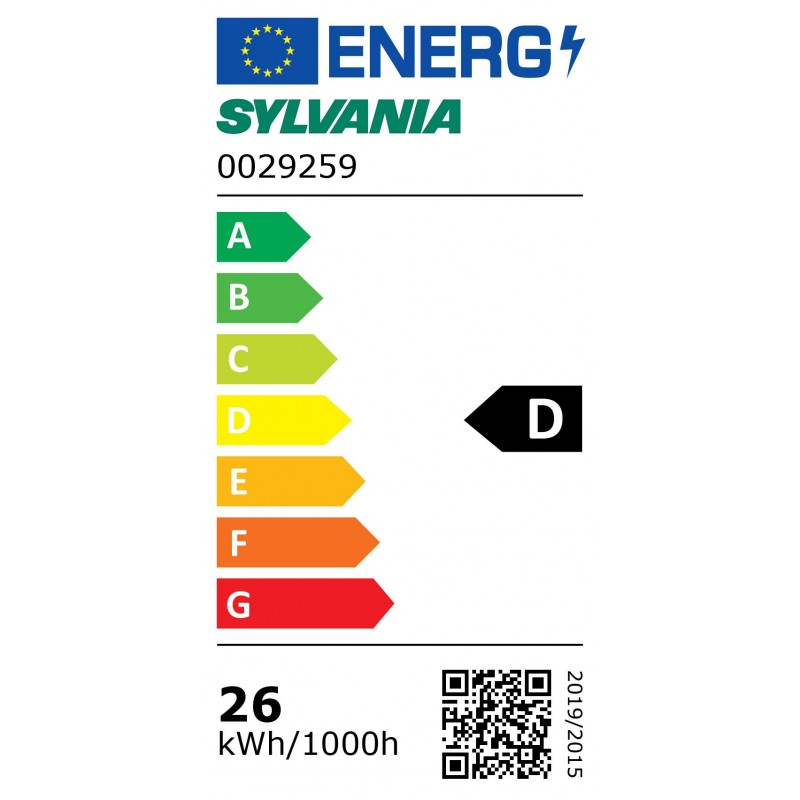 Classe énergétique ampoule SYLVANIA 0029259